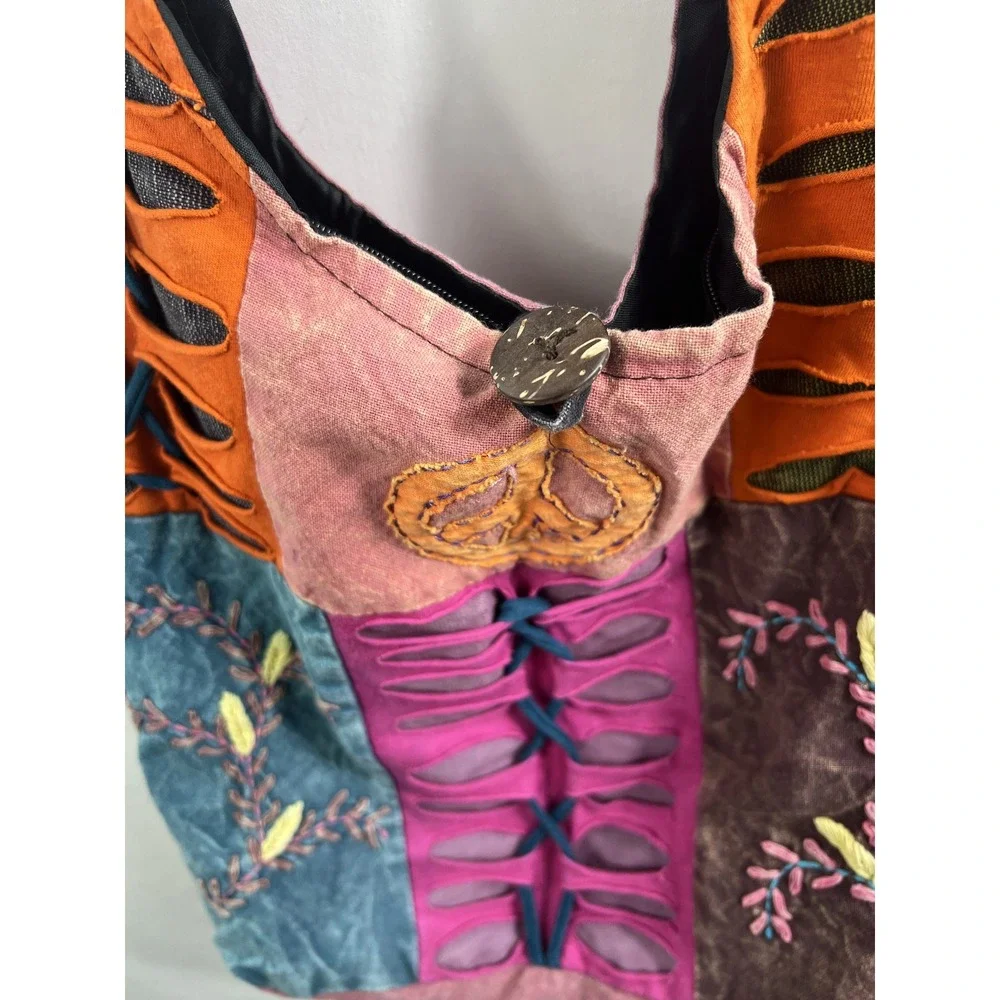 Boho Hippie Patchwork Hobo Purse‎ Shoulder Crossbody Bag Colorful